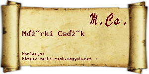 Márki Csák névjegykártya